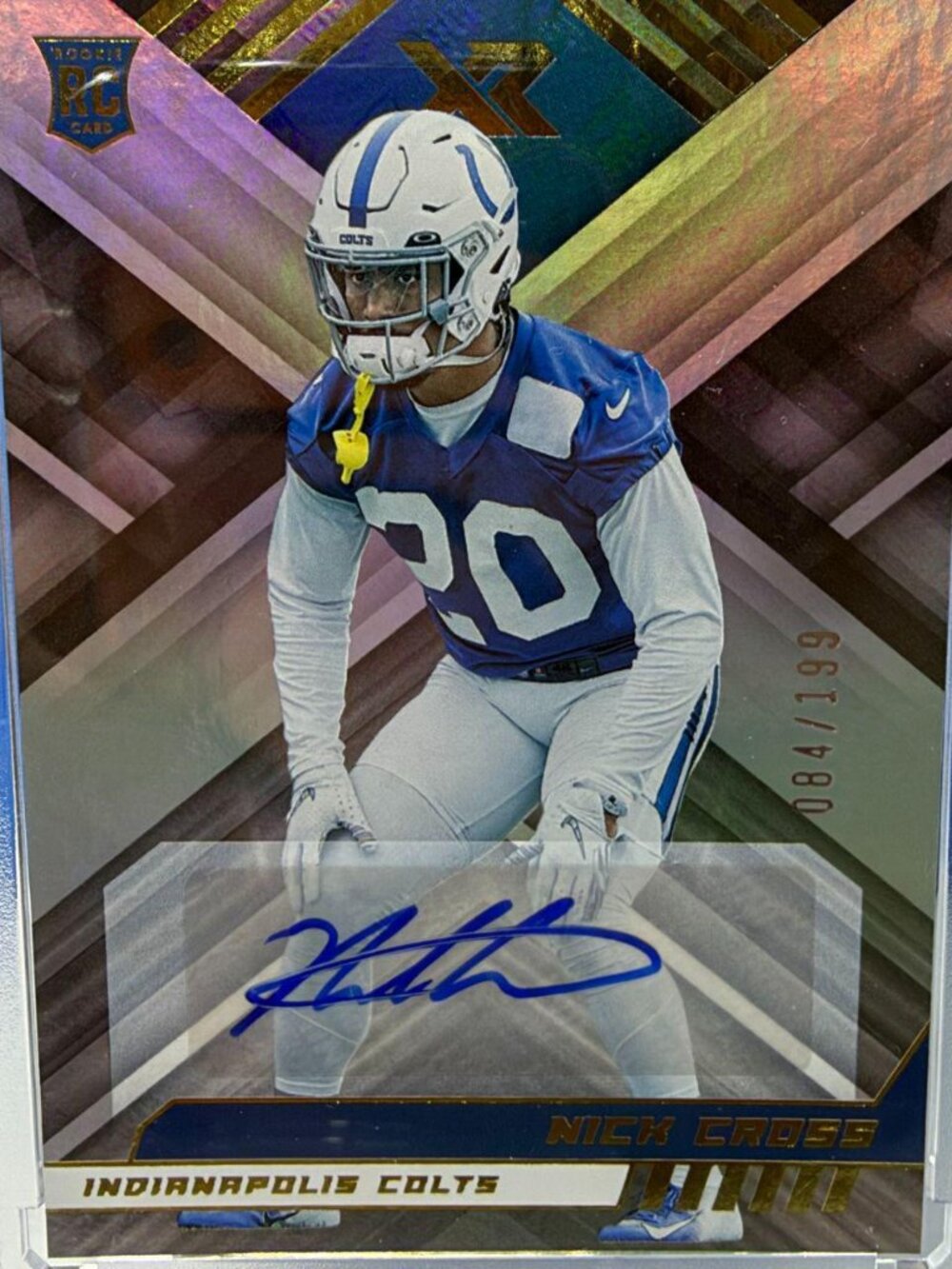 2022 Panini XR Nick Cross Auto RC Silver Holo /199 Colts